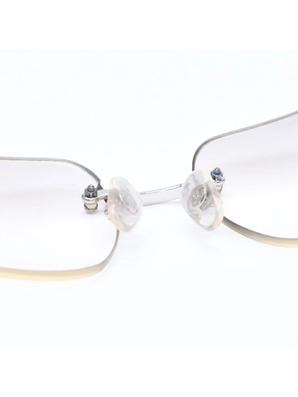 Chanel Rimless Sunglasses Eyewear CC Logo Silver Gray